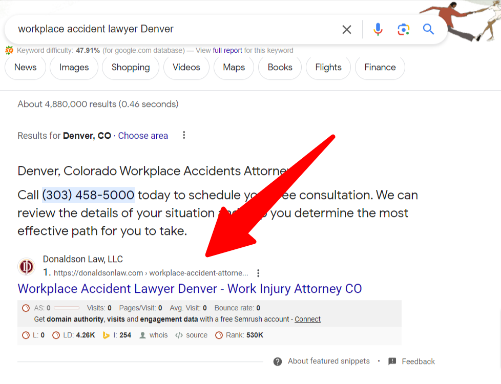 Google Search Result for Denver Workplace Accident
