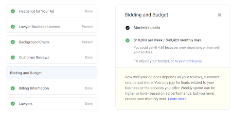 Budget and Preferences Setting