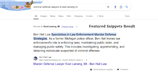 Featured Snippets Results