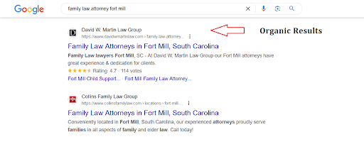 Organic Results on SERP