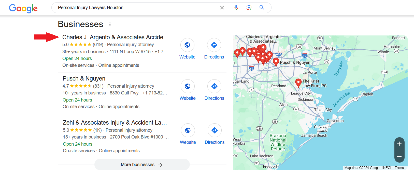GBP Local Pack SEO Results for Law Firms