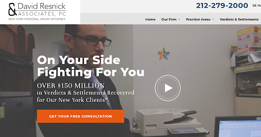 David Resnick & Associates, P.C.: Old Website Design