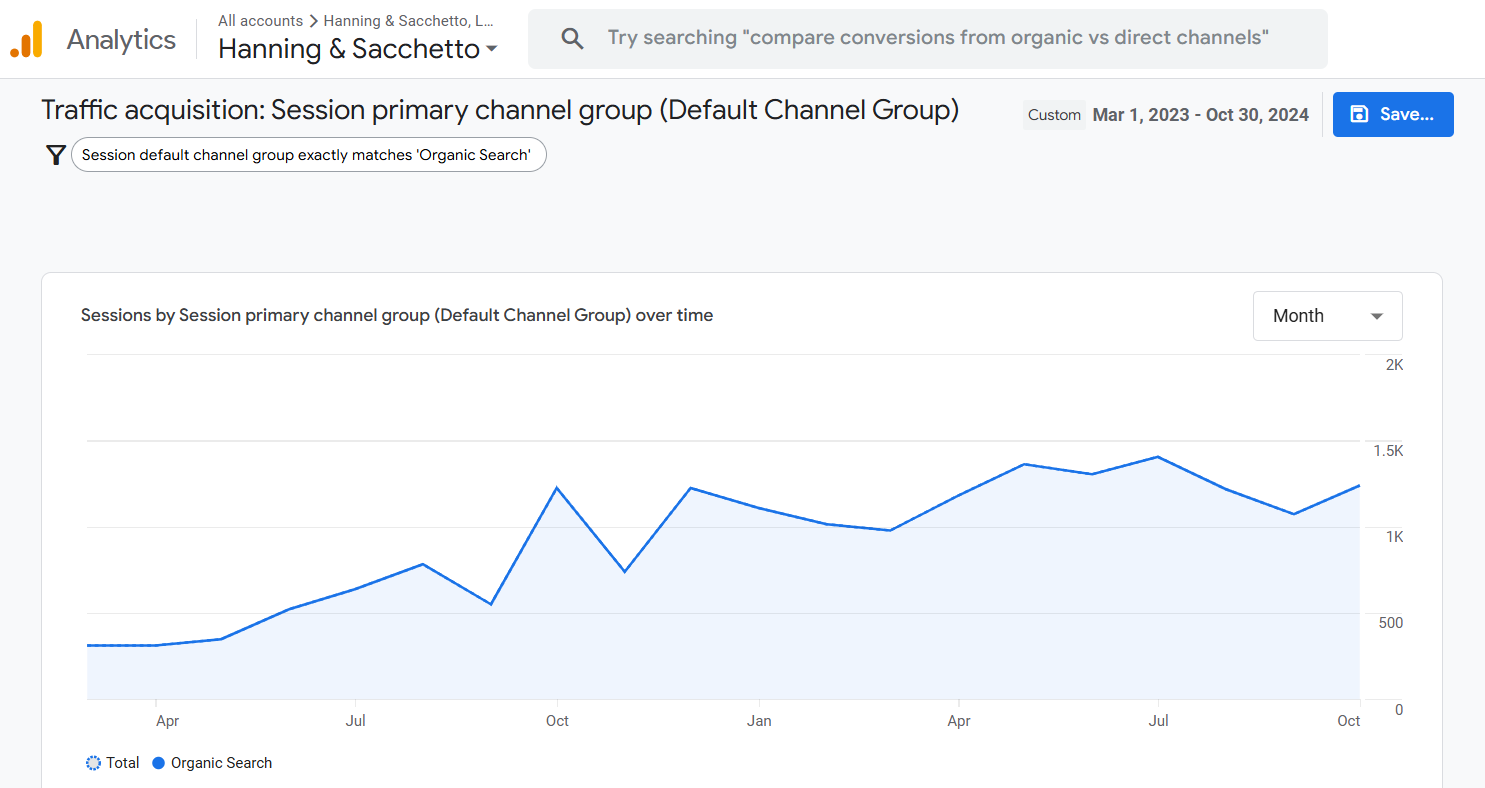 Website Traffic: Hanning & Sacchetto