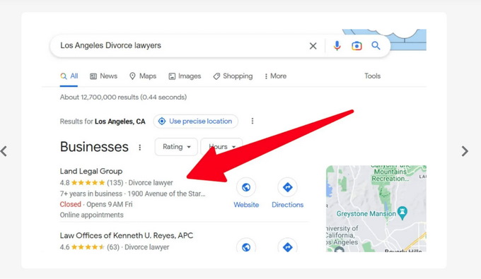 Images Shows the Local 3Pack Information on Search Engine Result Page