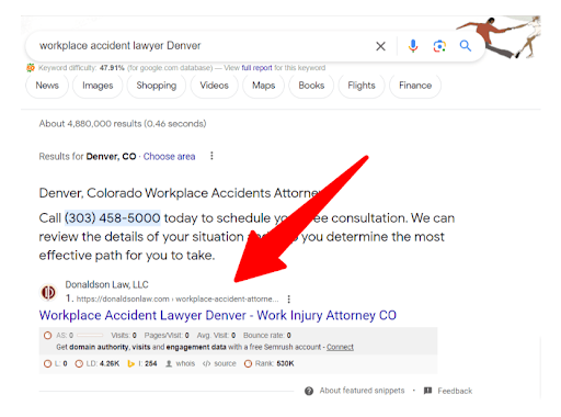 This Image helps to find keyword or the website ranking on Search Engine Resukt Page